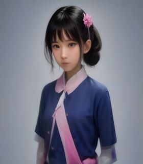 国模白露中式古风汉服造型，浅色系汉服配合发饰，写真服装搭配参考